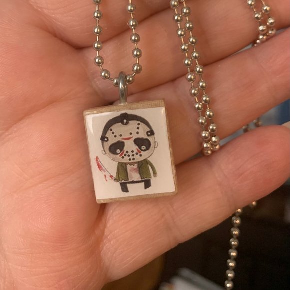 (2/$12,4/$20) Jason Voorhees Scrabble Necklace - Picture 1 of 2